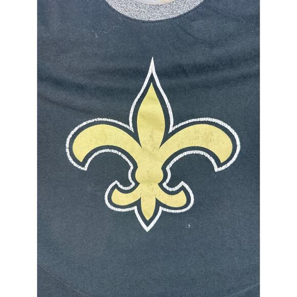 New Orleans Saints NFL Team Apparel Black Shirt Men's XL Gold Logo Vintage Look - Picture 3 of 10